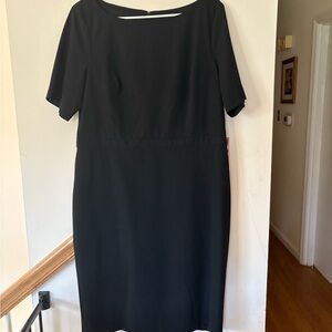 Ann Taylor Black Sheath Midi Dress for Work